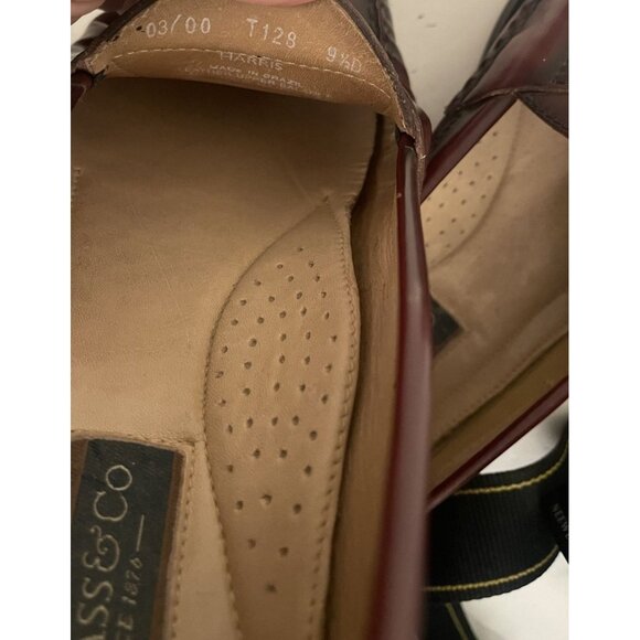 G. H. Bass & Co Harris Burgundy Leather Tassel Loafers Men's 9.5D Made in Brazil - Picture 9 of 9
